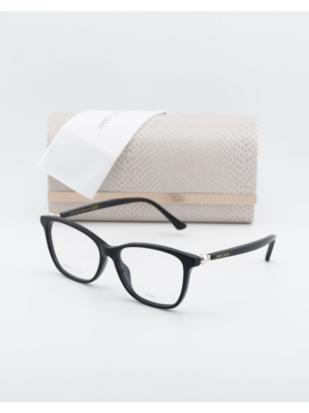 Jimmy Choo JC377 0807 00 Eyeglasses Black 53mm Rectangle Frame